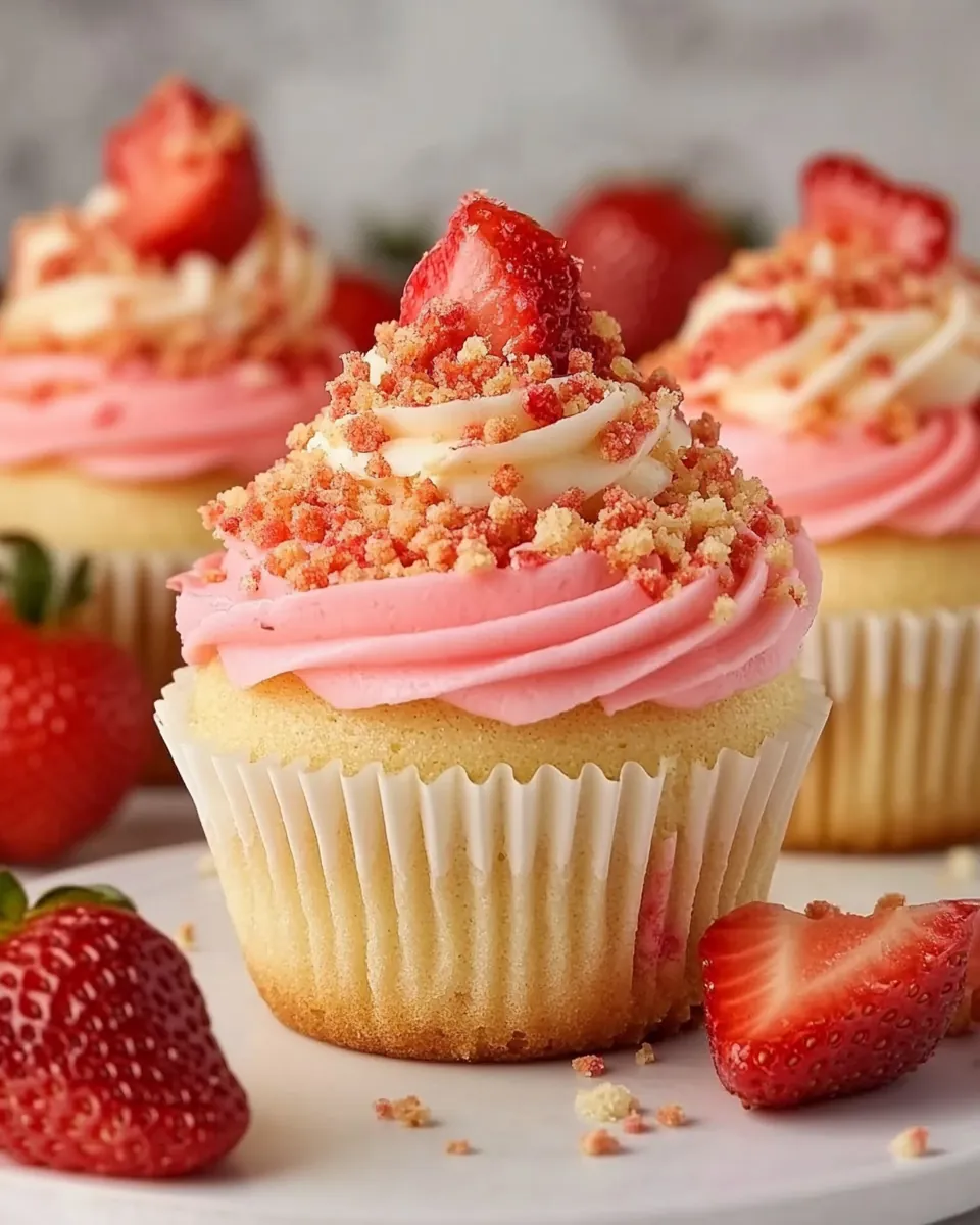 Strawberry Crunch Cupcakes