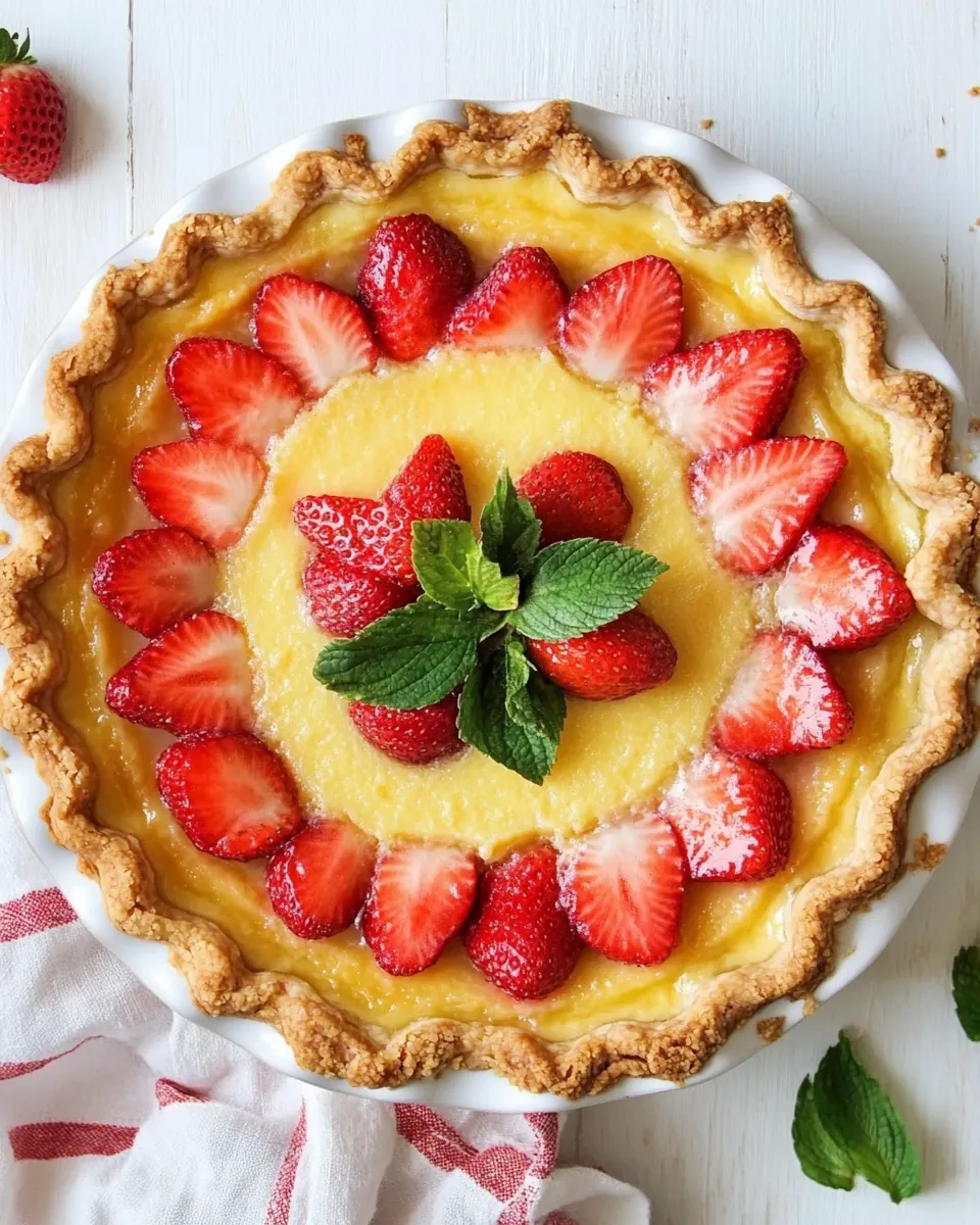 Strawberry Lemon Buttermilk Pie