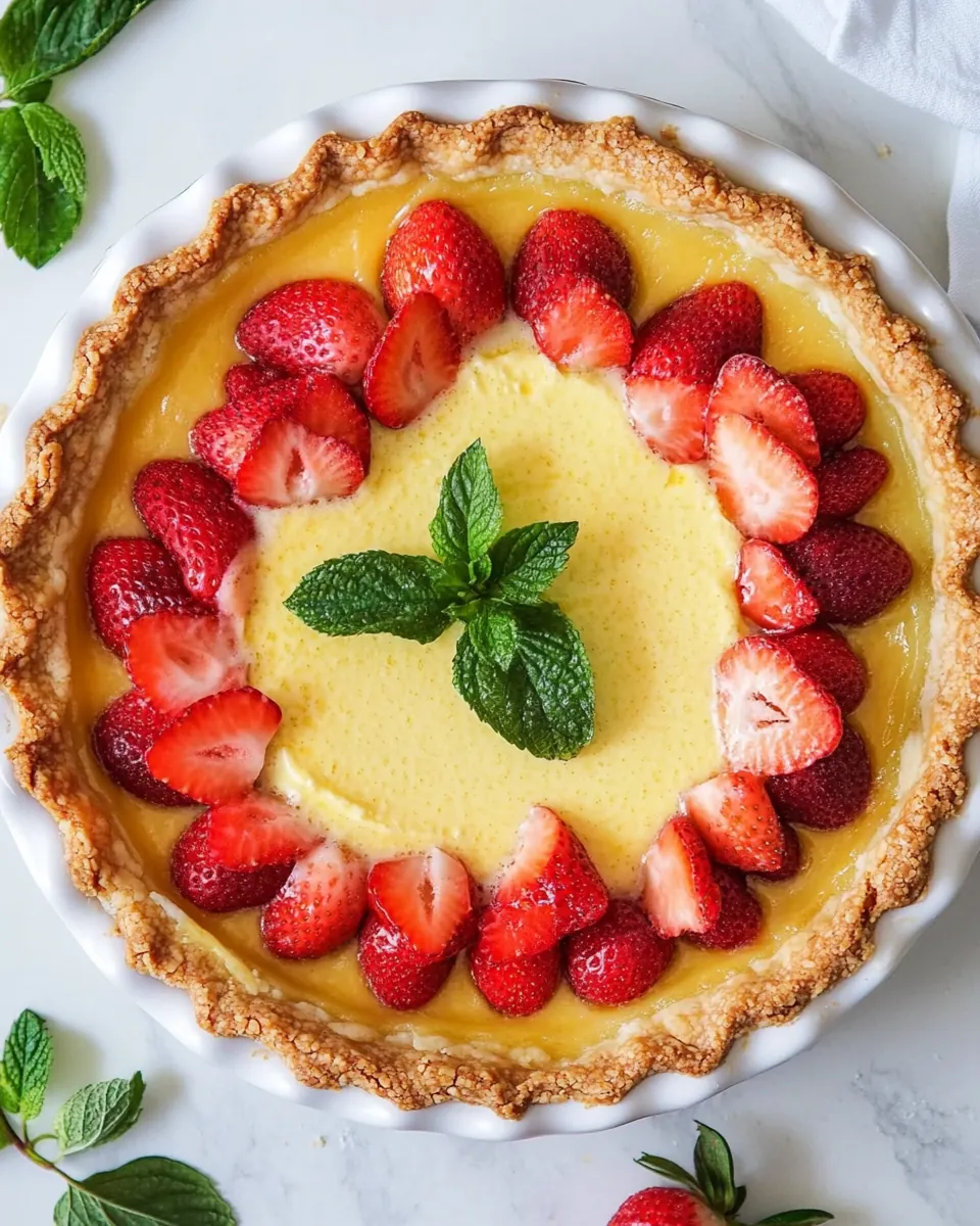 Strawberry Lemon Buttermilk Pie