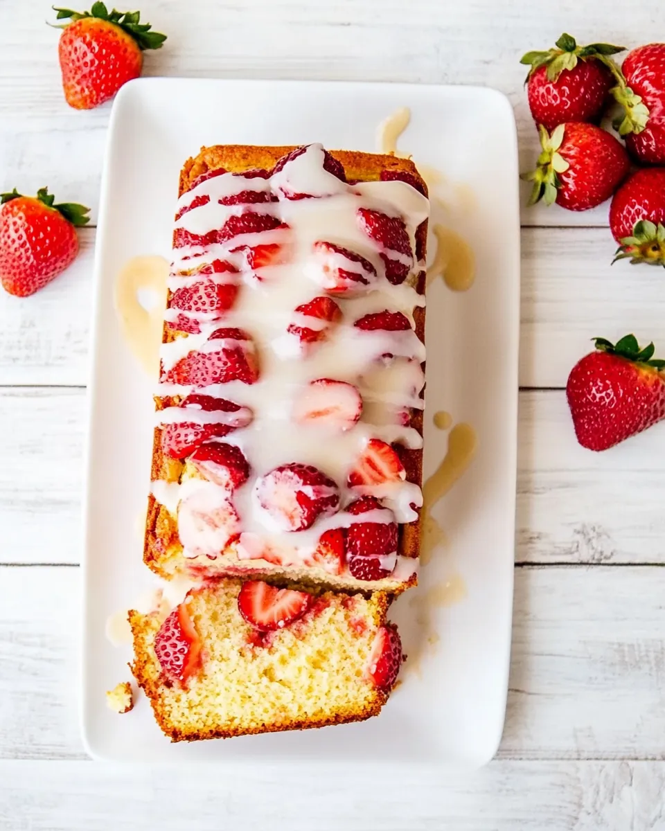Strawberry Loaf with Buttermilk Glaze