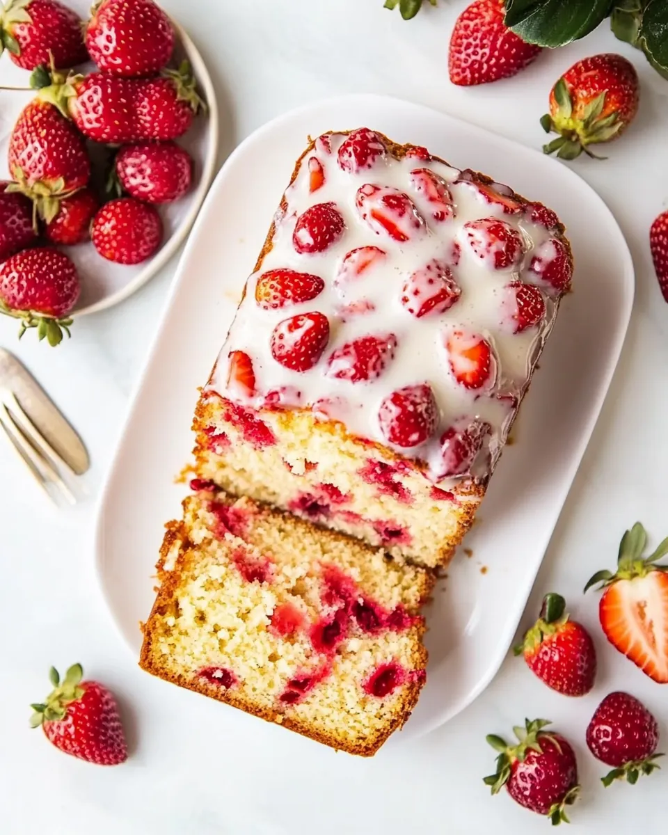 Strawberry Loaf with Buttermilk Glaze