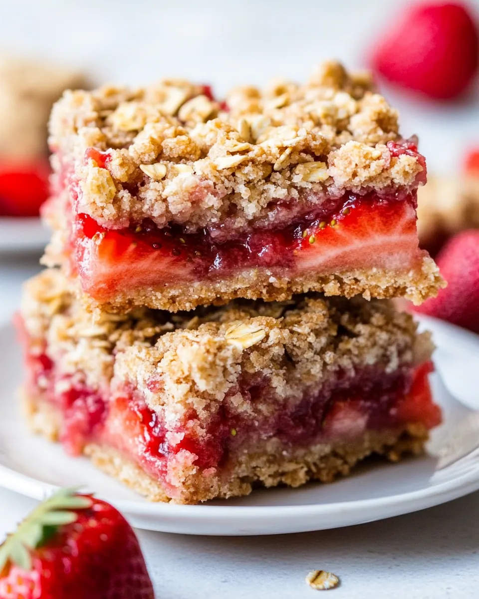 Strawberry Oatmeal Crumble Bars