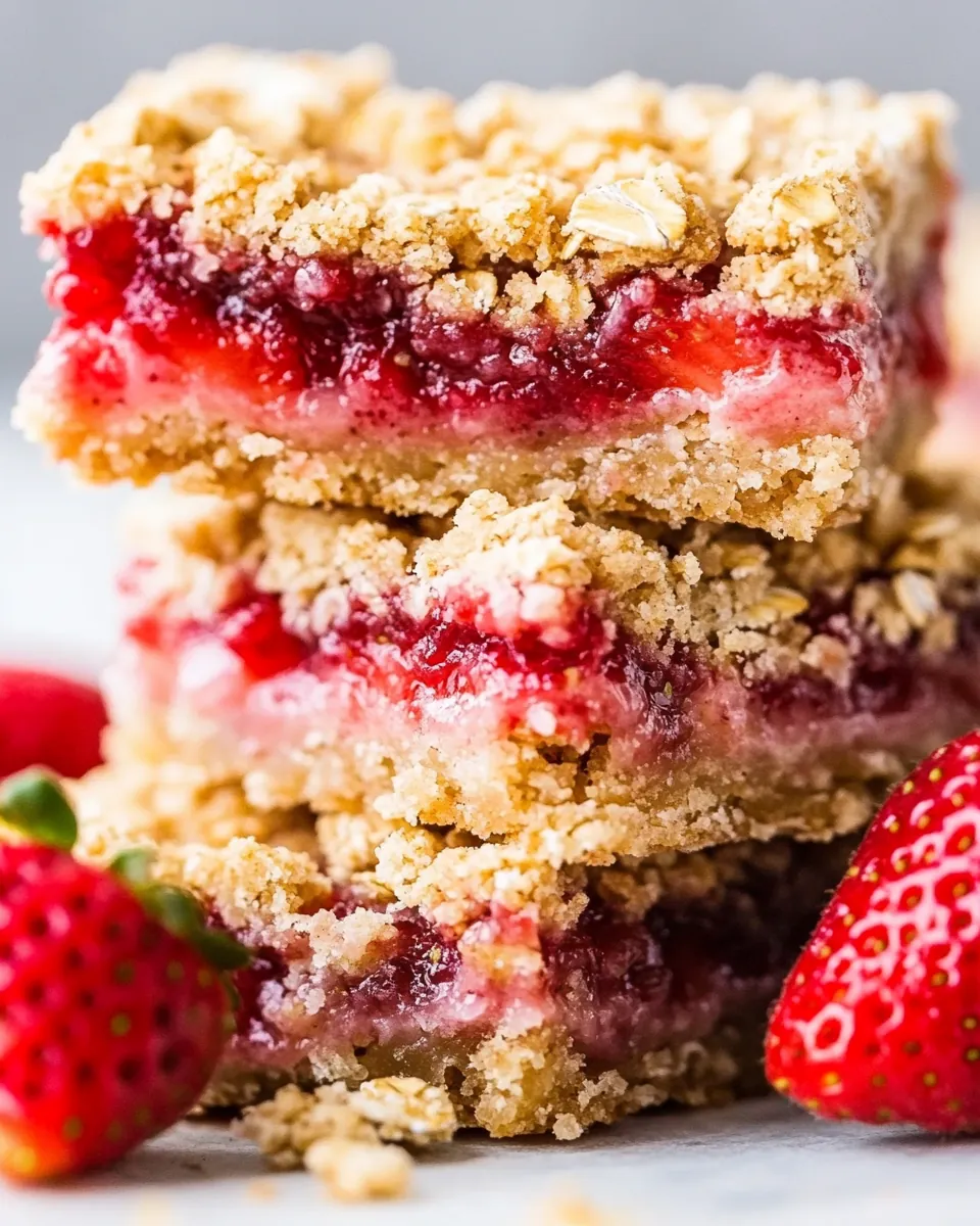 Strawberry Oatmeal Crumble Bars