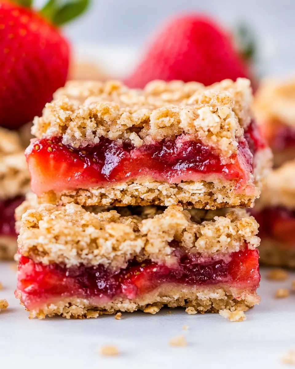 Strawberry Oatmeal Crumble Bars