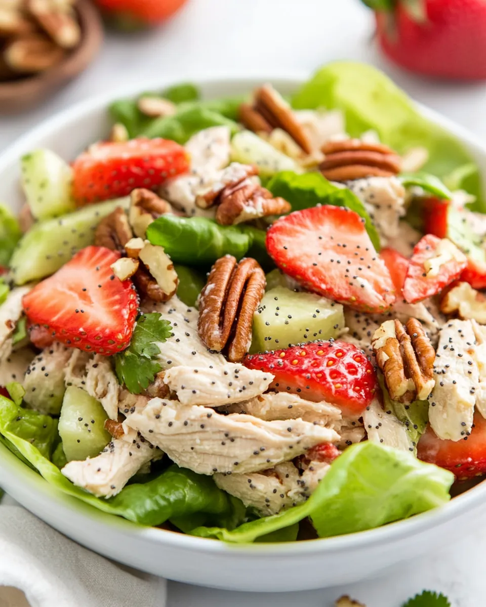 Strawberry Poppy Seed Pecan Chicken Salad