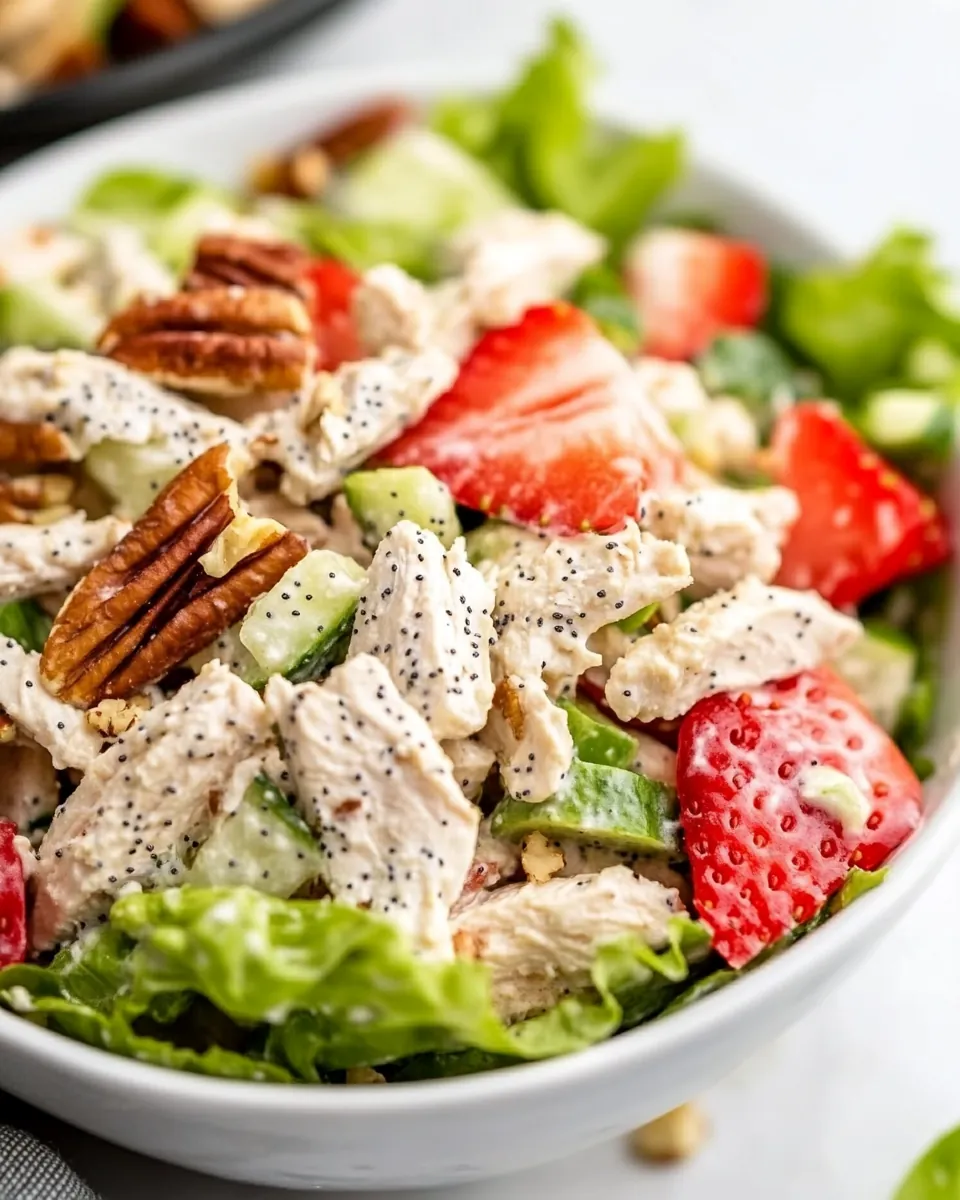 Strawberry Poppy Seed Pecan Chicken Salad