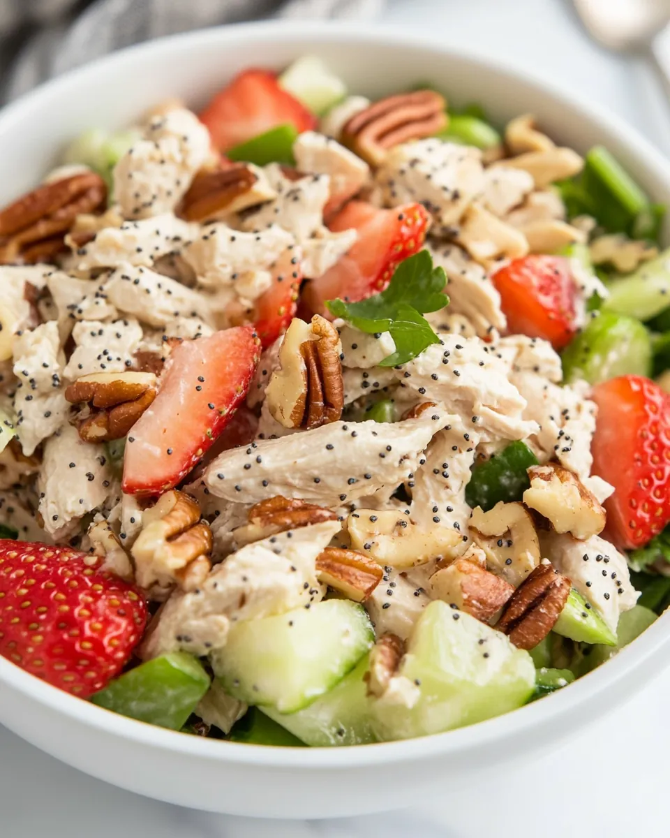 Strawberry Poppy Seed Pecan Chicken Salad