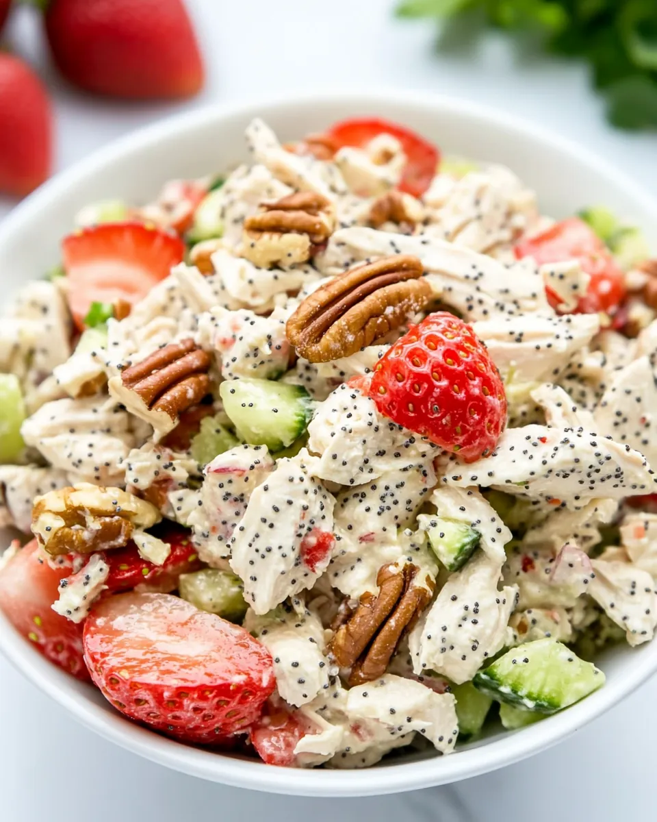 Strawberry Poppy Seed Pecan Chicken Salad