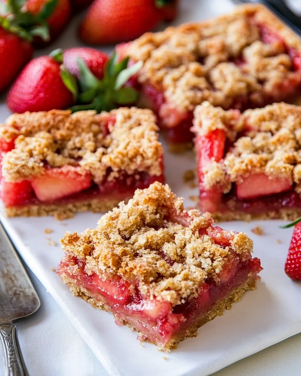 Strawberry Rhubarb Crumb Bars