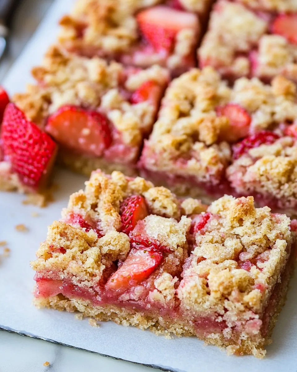 Strawberry Rhubarb Crumb Bars