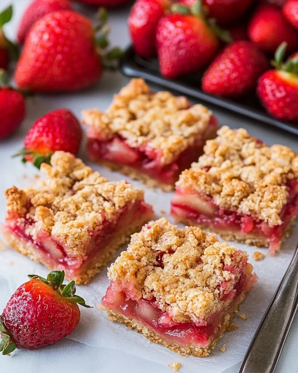 Strawberry Rhubarb Crumb Bars