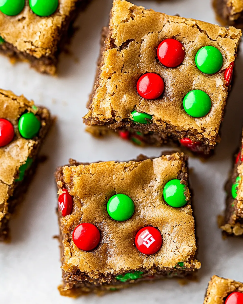 Super Easy Holiday M&M Blondies