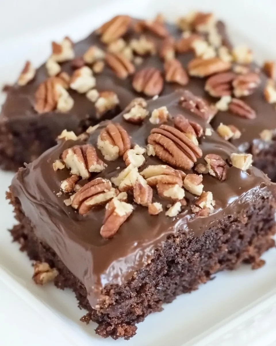 Texas Sheet Cake With Pecans