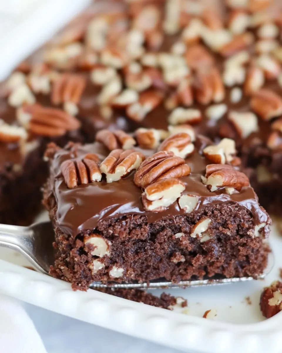 Texas Sheet Cake With Pecans