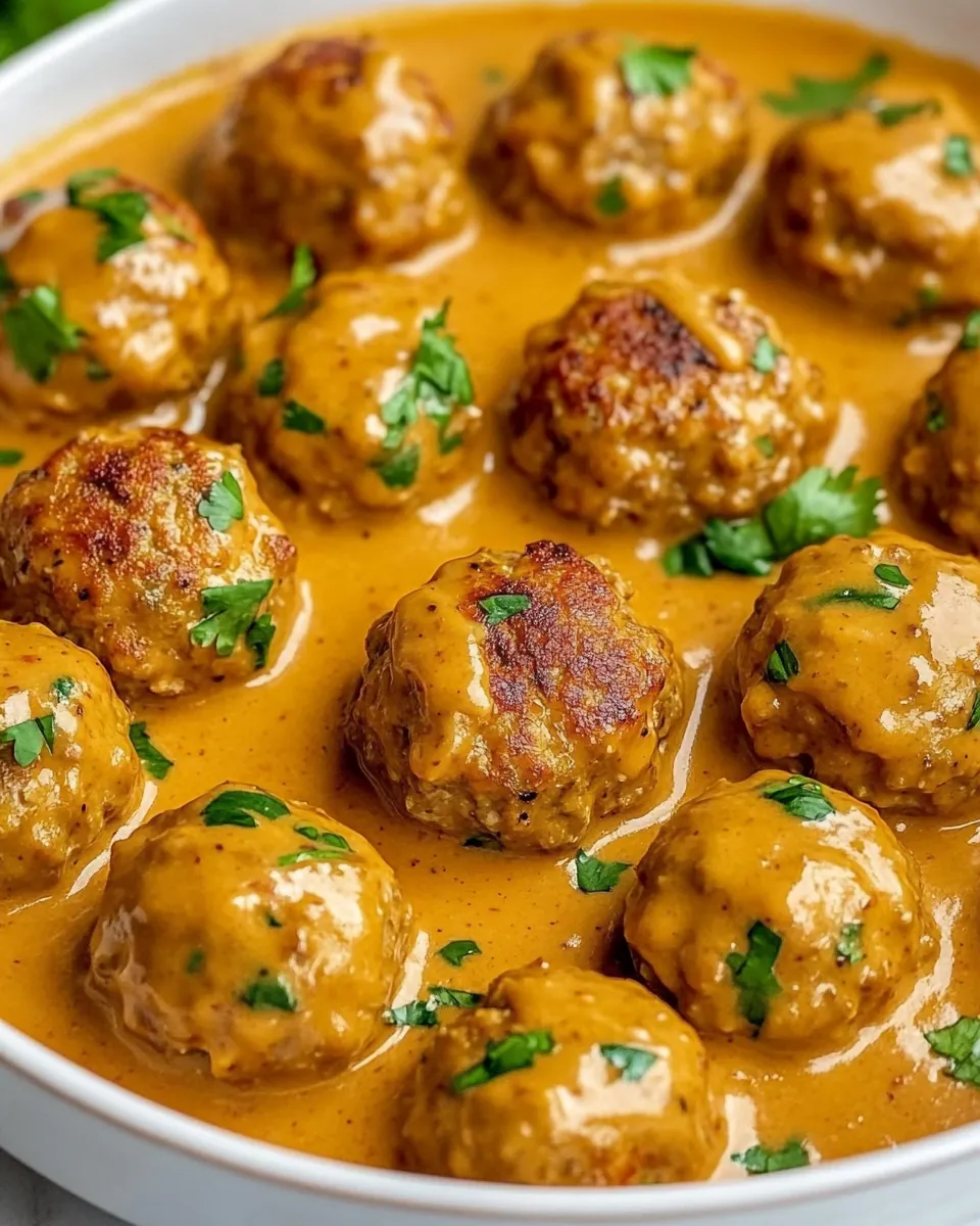 Thai Chicken Meatballs with Peanut Sauce