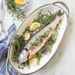 Baked Whole Trout with Herbs Lemon