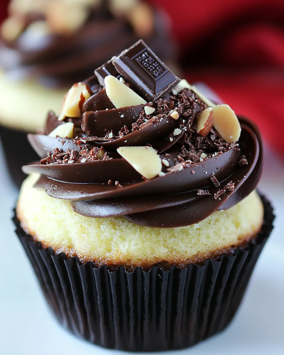 Toblerone Milk Chocolate Almond Cupcakes