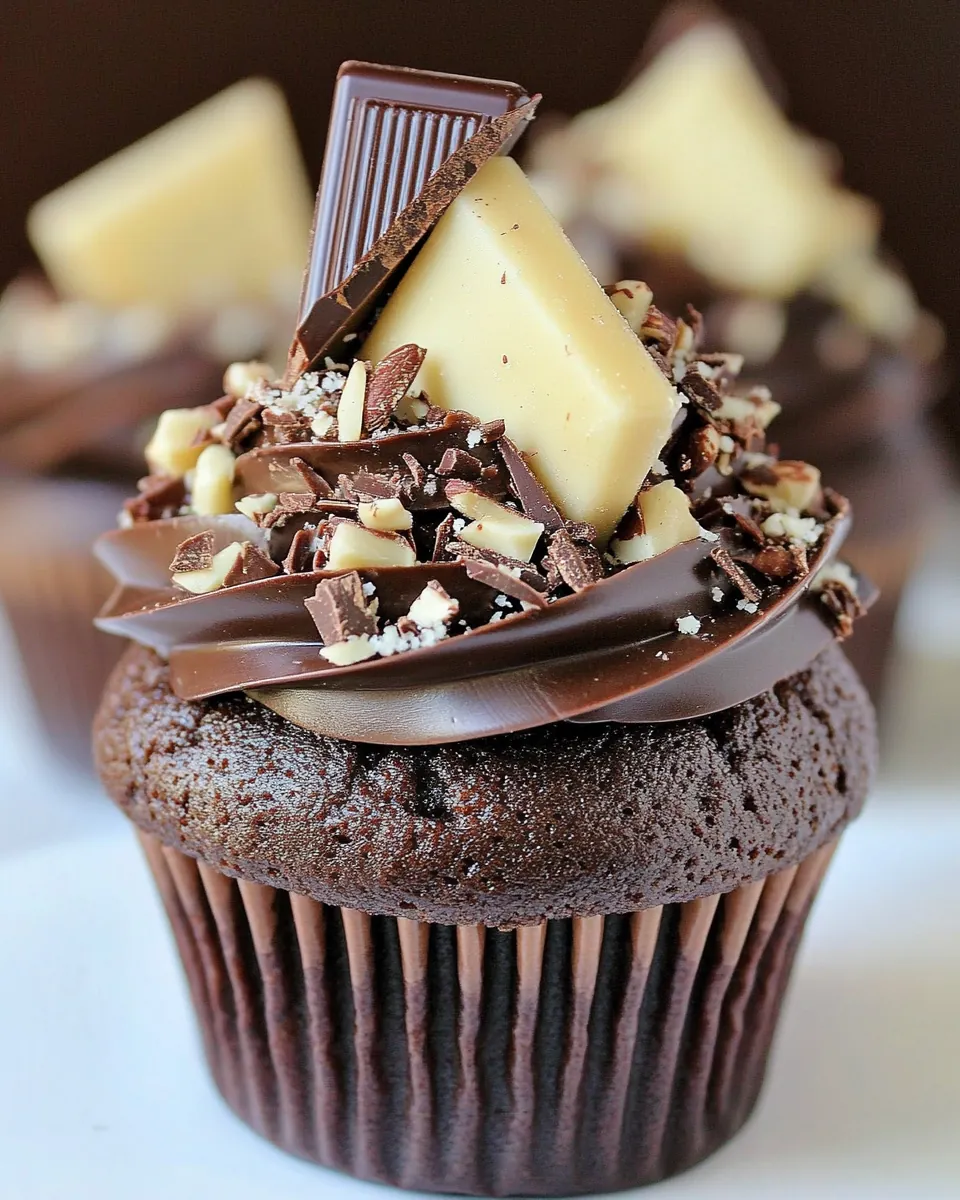 Toblerone Milk Chocolate Almond Cupcakes