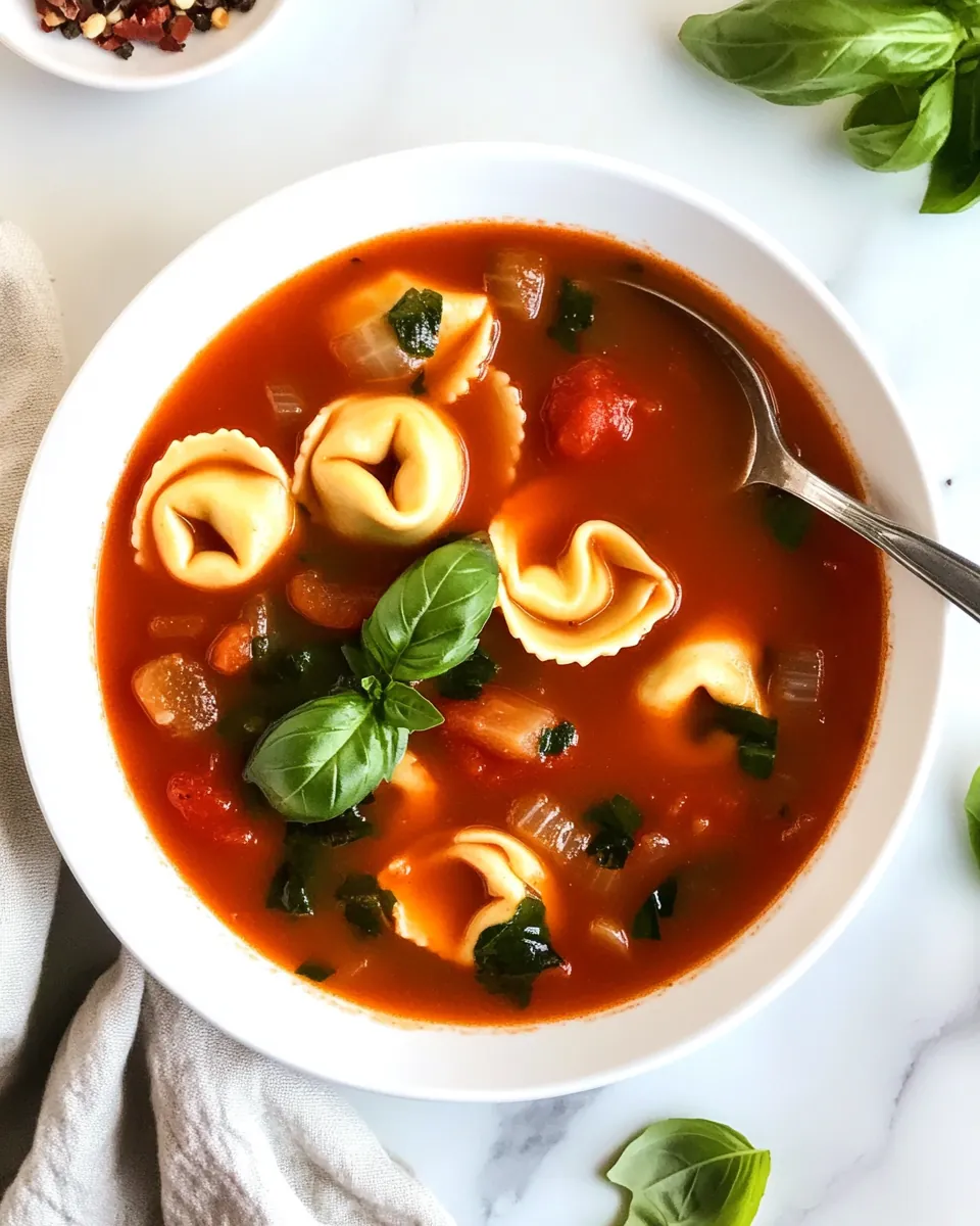Tomato Basil Tortellini Soup