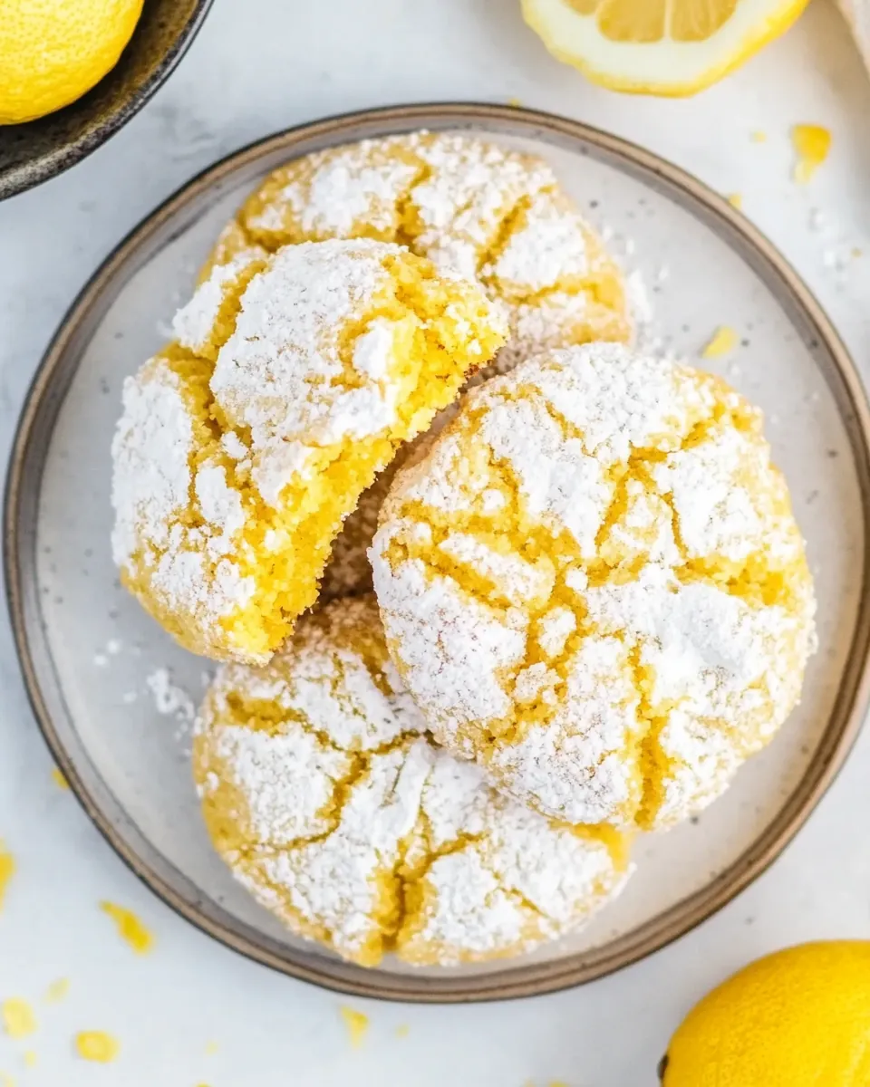 Vegan Lemon Crinkle Cookies