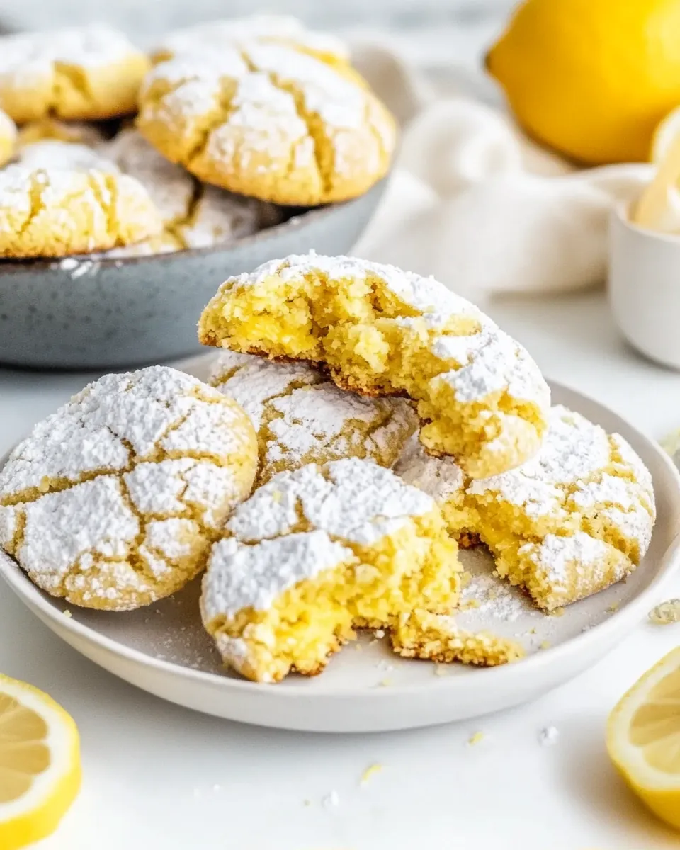 Vegan Lemon Crinkle Cookies