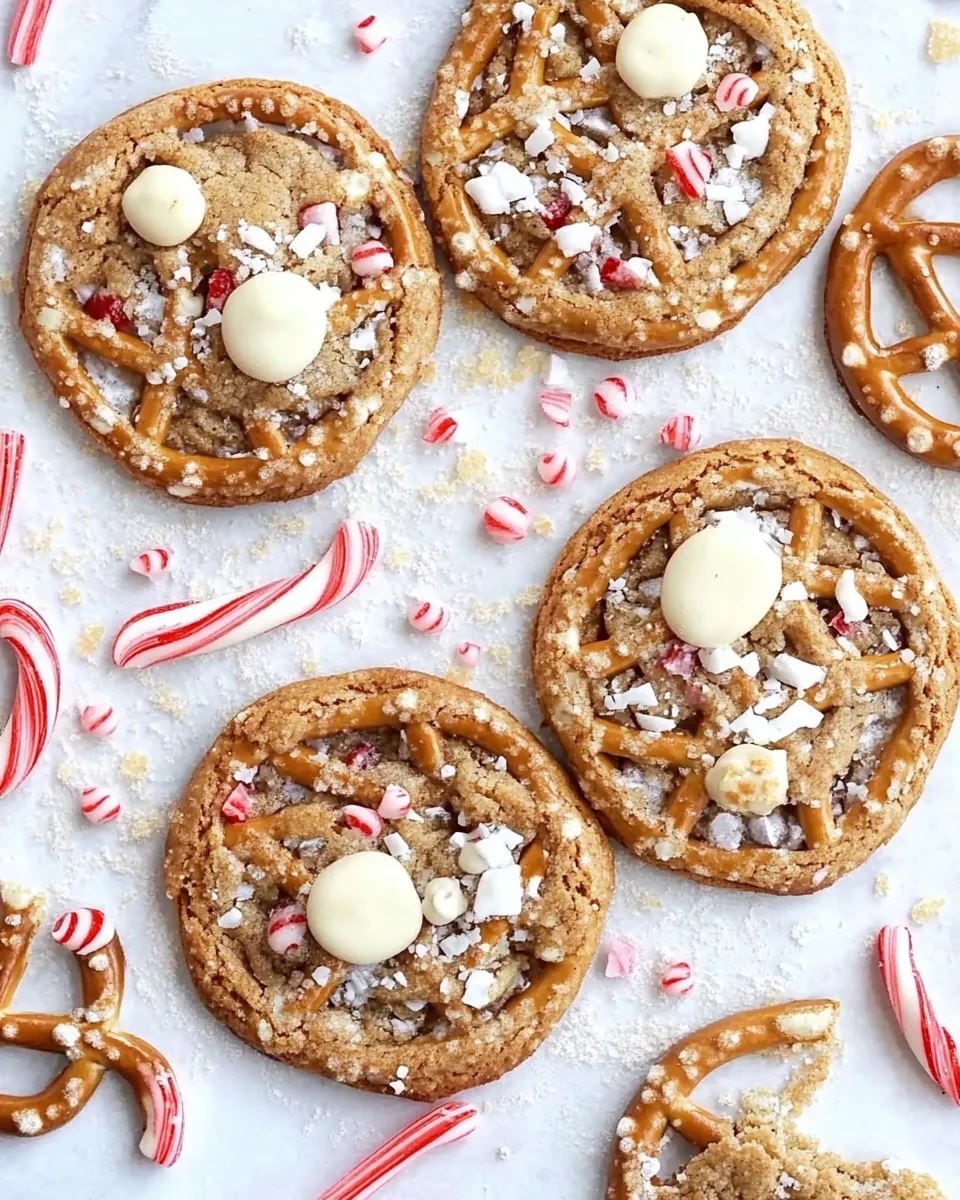 White Chocolate Peppermint Pretzel Cookies