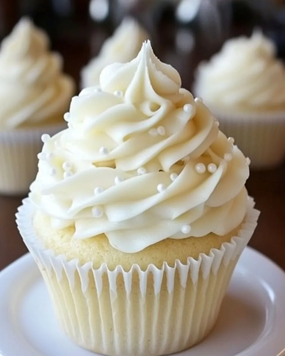White Wedding Cake Cupcakes