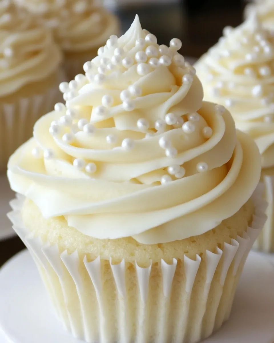 White Wedding Cake Cupcakes