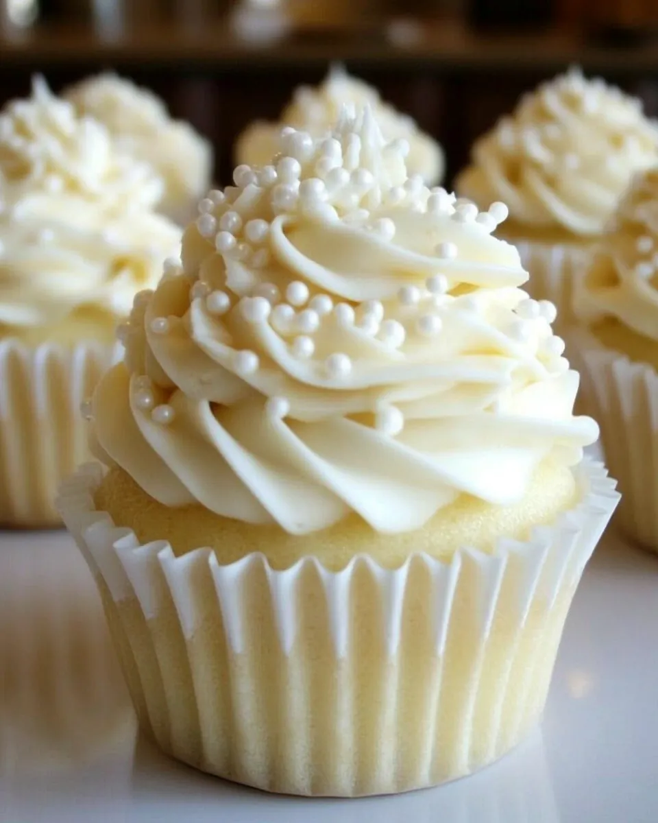 White Wedding Cake Cupcakes
