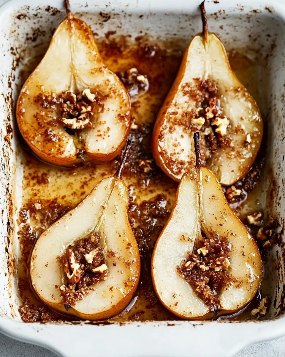 Whole Baked Pears With Honey