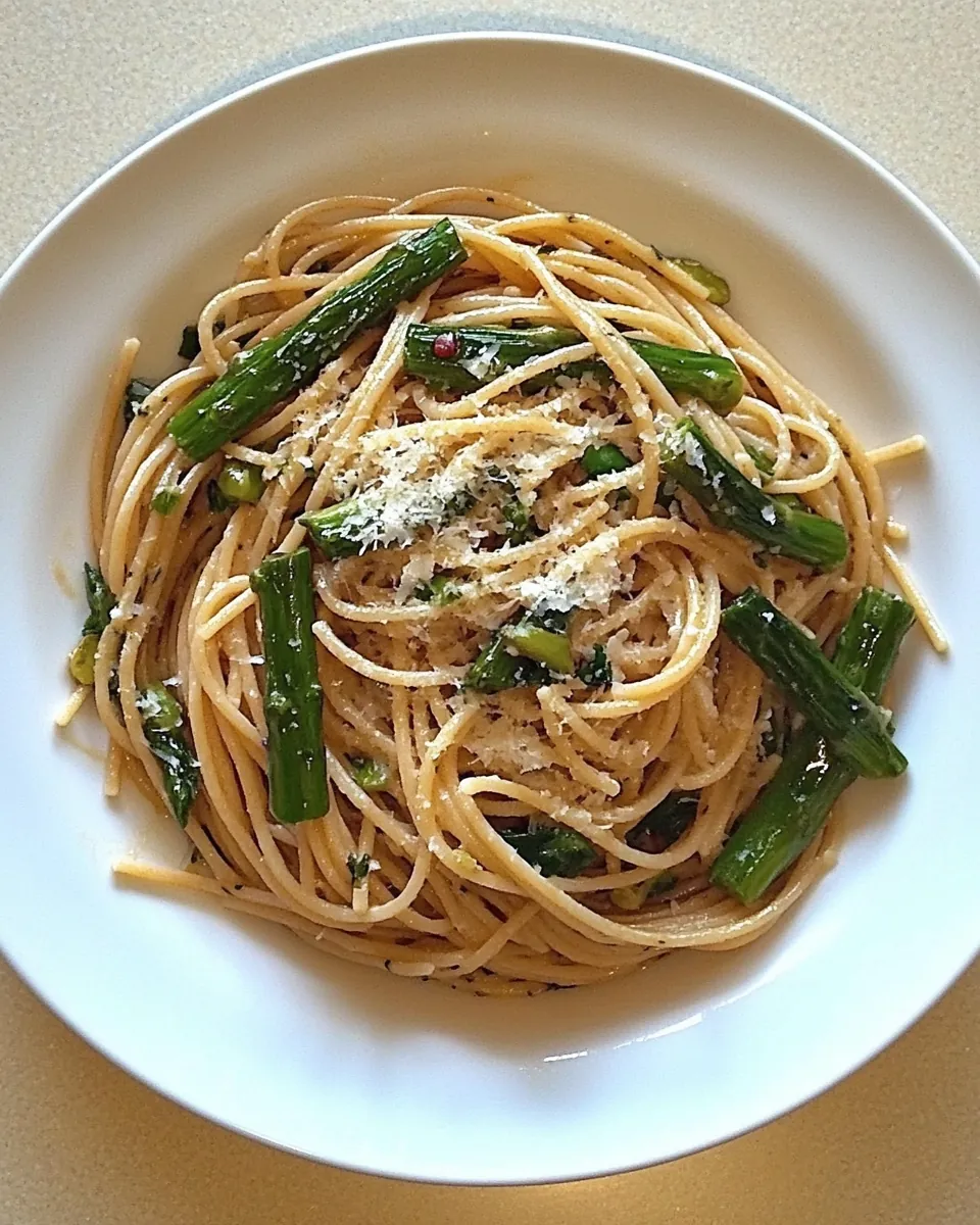 Whole Wheat Lemon Spaghetti with Asparagus