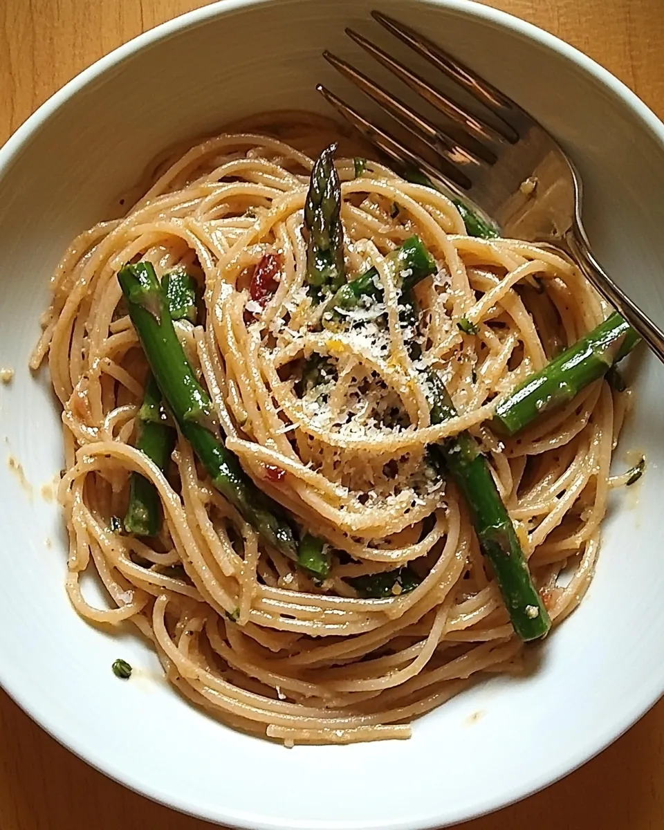 Whole Wheat Lemon Spaghetti with Asparagus